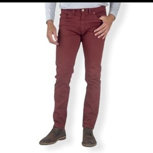 Mens Tailor Vintage - Canaan - Red Stretch Slim Fit Jeans - Size 40x32.
